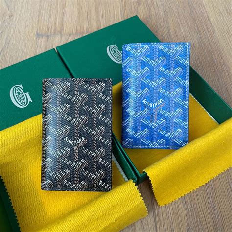 goyard mens wallet blue|goyard saint pierre card wallet.